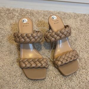 Basil Mule Heels - A New Day Beige